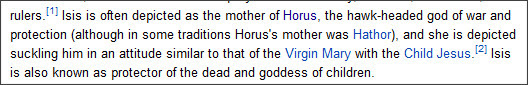 http://en.wikipedia.org/wiki/Isis#Mother_of_Horus