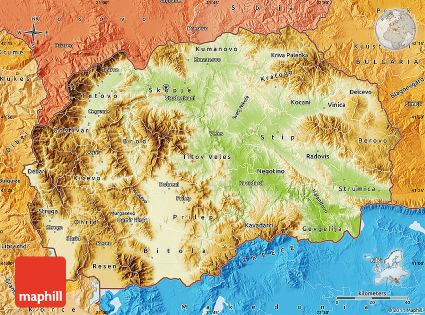Discover sights, restaurants, entertainment and hotels. Physical Map Of Macedonia Political Shades Outside
