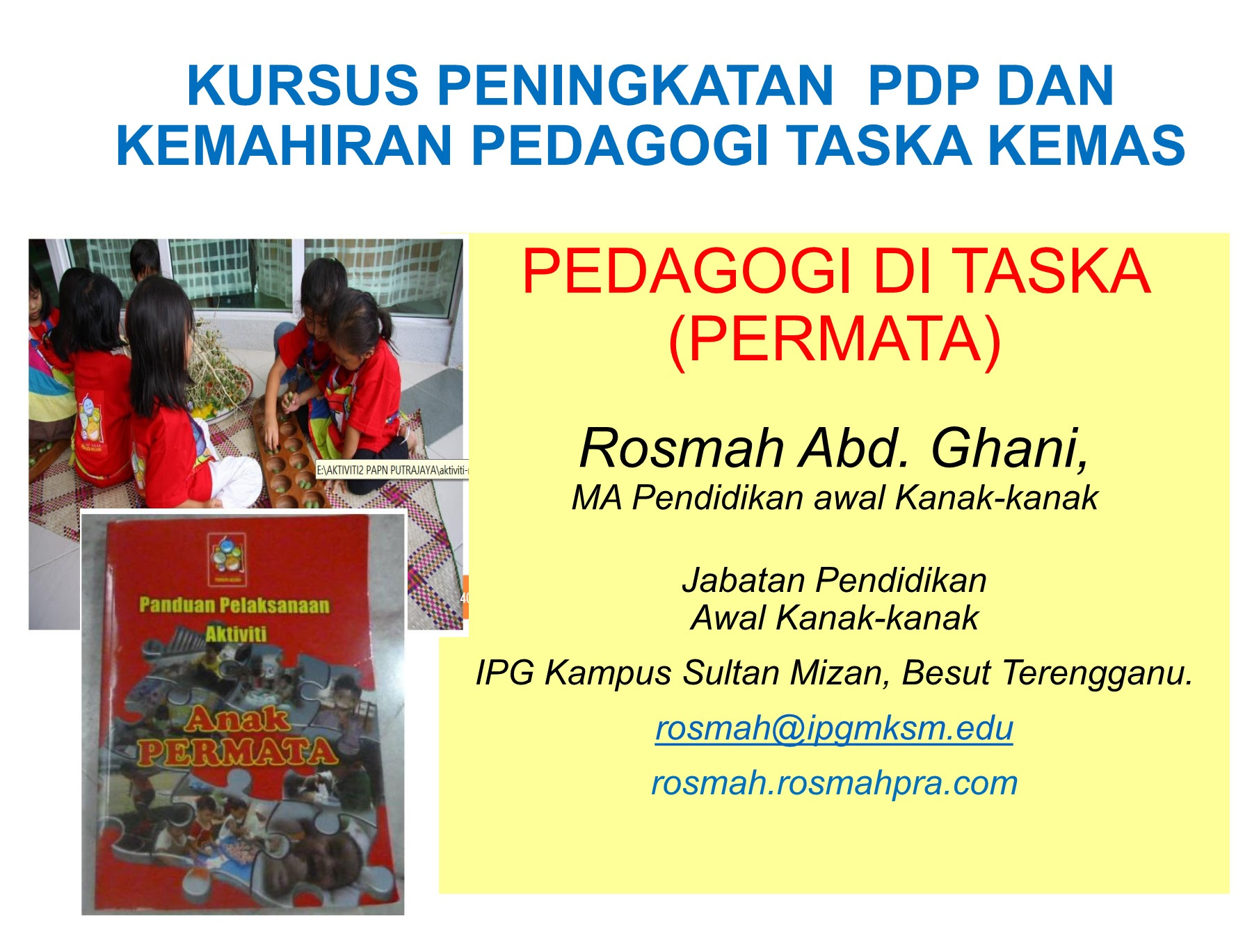 Tarikh permohonan guru tabika taska kemas 2021. Pedagogi Permata