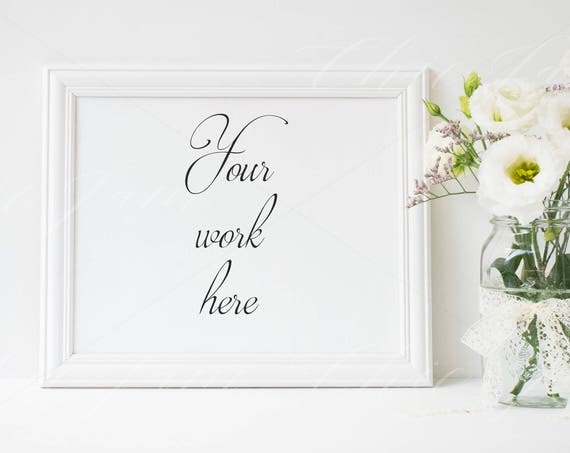 Download Frame Mock Up Horizontal Frame Mockup Floral Mockup ...