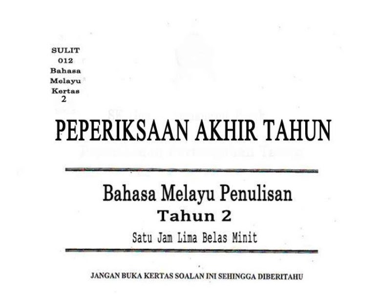 Soalan Ujian 2 Bahasa Melayu Tahun 4 - Rasmi Sud