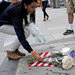 Flowers, champagne and a message to Krystle Campbell, who was killed in the Boston Marathon bombing, adorned the finish line Saturday, a day after jurors sentenced Dzhokhar Tsarnaev.