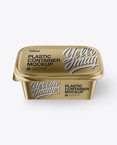 Download Metallic Plastic Container Mockup - Front View (High Angle ...