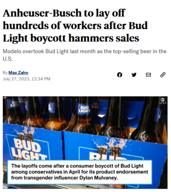 ABC: Anheuser-Busch to lay off hundreds of workers after Bud Light boycott hammers sales