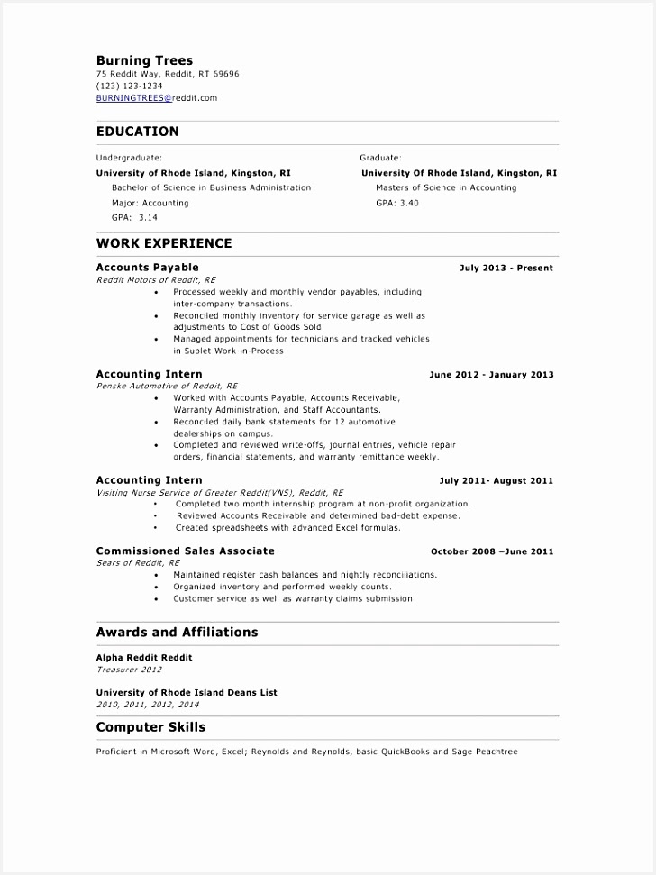 Computer Science Resume Template Reddit Free Resume Templates