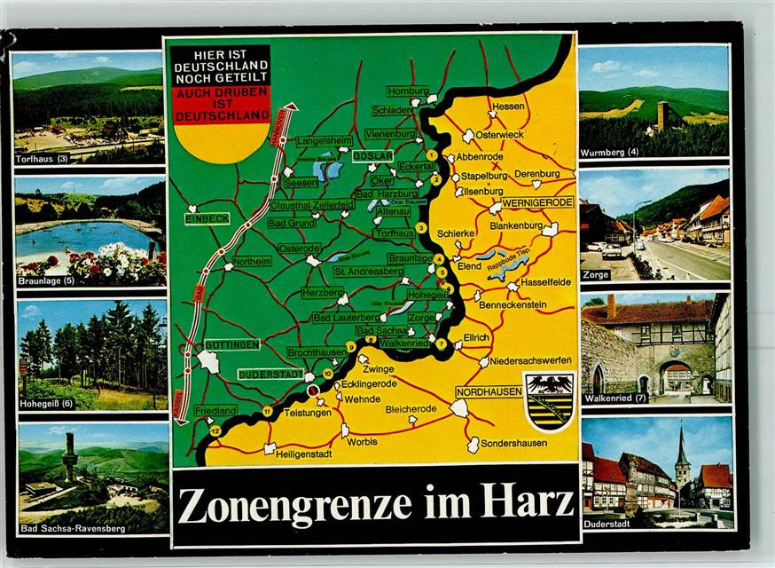 Durch klicken auf die stadt, in der karte oder links in der liste gelangen sie zu einer info seite des jeweiligen bundesland von deutschland. 3389 Hohegeiss 1988 Zonengrenze Im Harz Landkarte Grenze Ansichtskarten Center Onlineshop