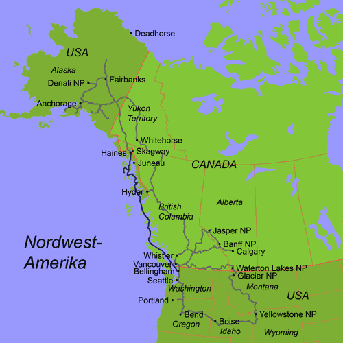 Aus wikipedia, der freien enzyklopädie. Unsere Reiseroute In Alaska Kanada Und Usa
