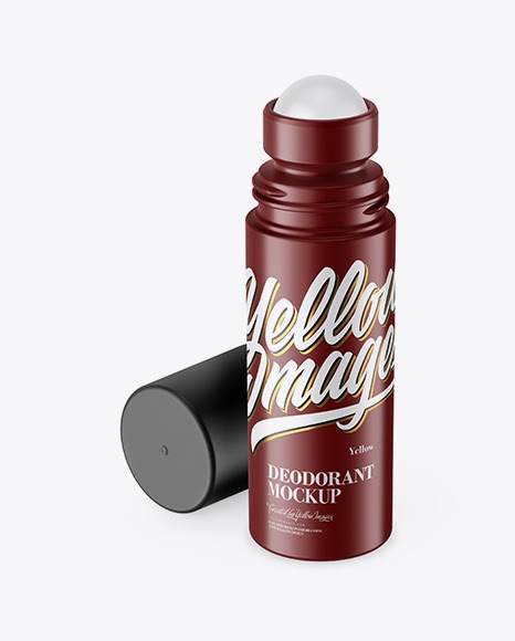 Download Matte Roll-On Deodorant PSD Mockup Front View High-Angle Shot | Web Design Mockup Psd Free Download