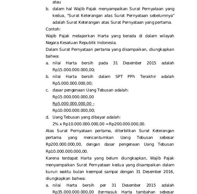 Contoh Surat Pernyataan Harta Tax Amnesty - Kabar Click