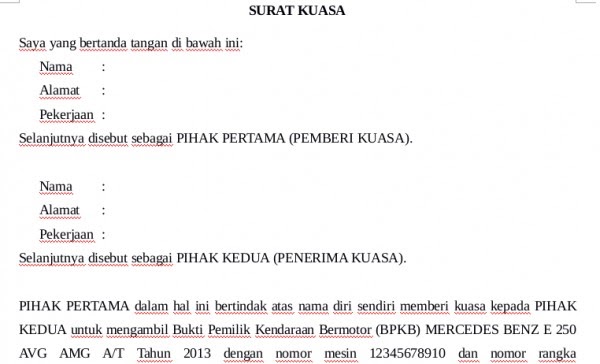 Surat Wakil Orang Lain Ambil Surat / Contoh Surat Kuasa