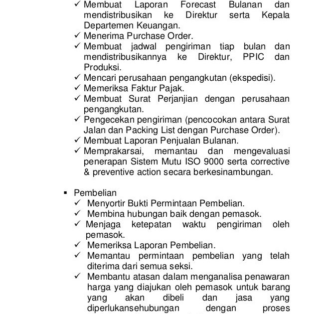 Contoh Job Description Kepala Cabang - Mathieu Comp. Sci.