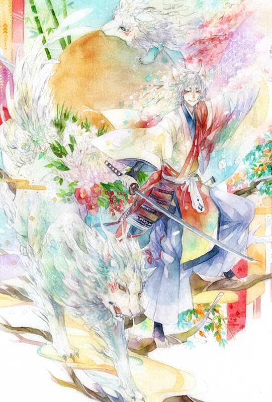 動物画像無料 心に強く訴える幻想的 イラスト 和風