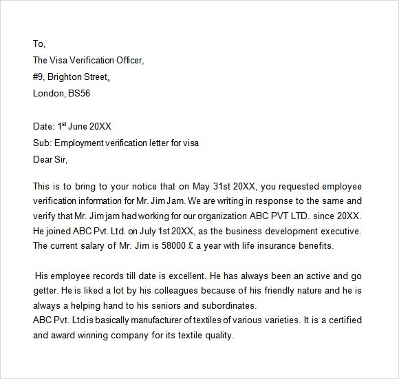 Low doc business: Sample letter from employer for visa application