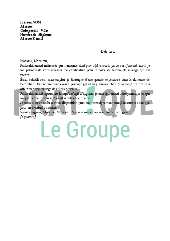 Lettre De Motivation Carrefour Vacances  A Soalan