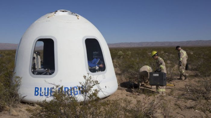 Essai réussi pour le nouvel habitacle de la fusée réutilisable de Blue Origin.