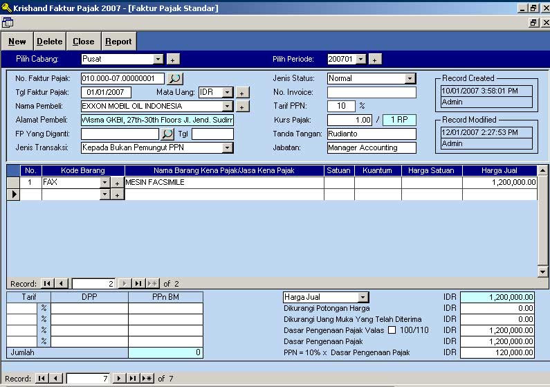 Contoh Invoice Standar - Rommy 7081