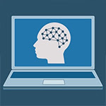 illustration of human mind inside a laptop