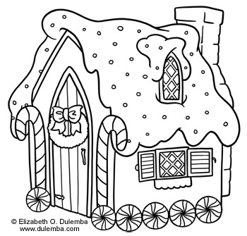 dulemba: Coloring Page Tuesday - Gingerbread House