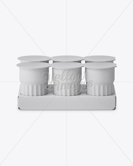 Download Download Matte Ice Coffee 6 K-Cups Pack Mockup - Front View (High-Angle Shot) PSD