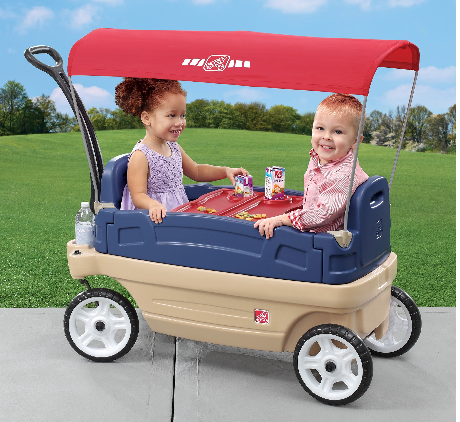 The seats of this step2 canopy wagon can be flipped into a flatbed, seat or table as per the demand and mood of your kid. Step2 Recalls Whisper Ride Touring Wagon Due To Fall Hazard Sold Exclusively At Toys R Us Step2 Blog