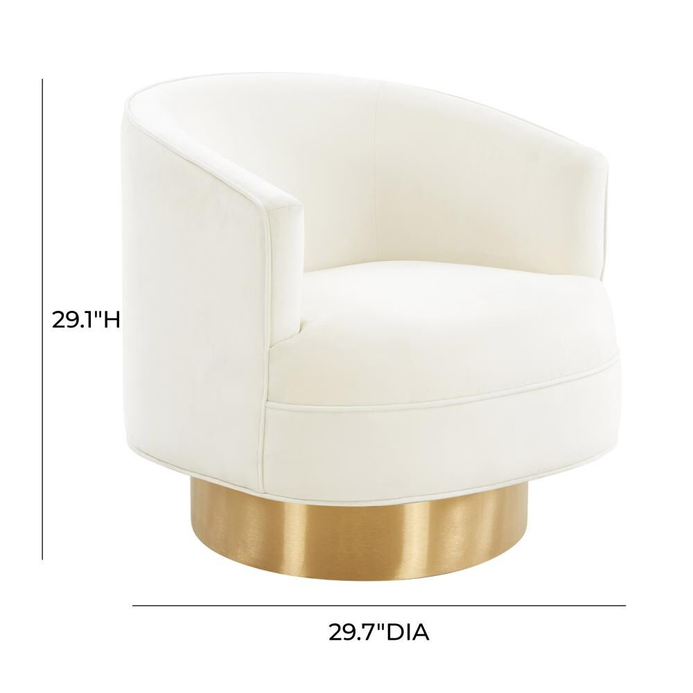 Find accent chairs at wayfair. Tov Furniture Stella Cream Velvet Swivel Chair In The Chairs Department At Lowes Com