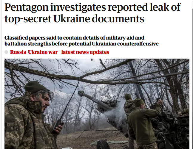 Screen shot of Guardian article about Ukraine docs.