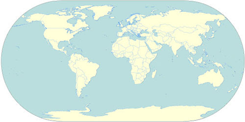Japan Image 世界地図 白地図 国名入り