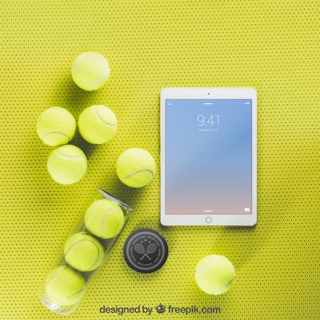 Download Tennis mockup with tablet PSD Template - Text Effect PSD Free Mockups, Download now and use them ...