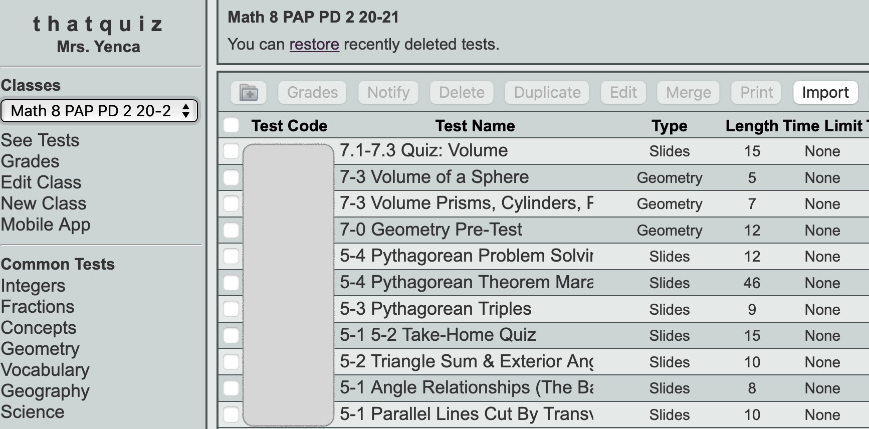 7-1: Lesson Quiz Geometry / 2 - C 330 qq glencoe algebra 1 ...