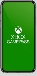 Image of mobile phone with Xbox Game Pass app displayed.