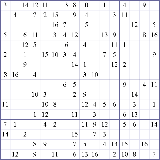 Sudoku 16 X 16 Para Imprimir : Image result for free 16x16 ...