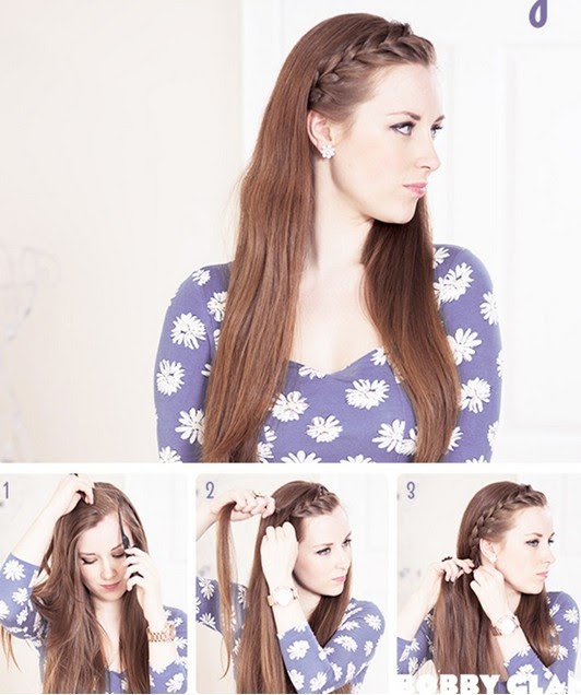 Easy braided ponytail hairstyles tutorial /via. 15 Braided Bangs Tutorials Cute Easy Hairstyles Pretty Designs