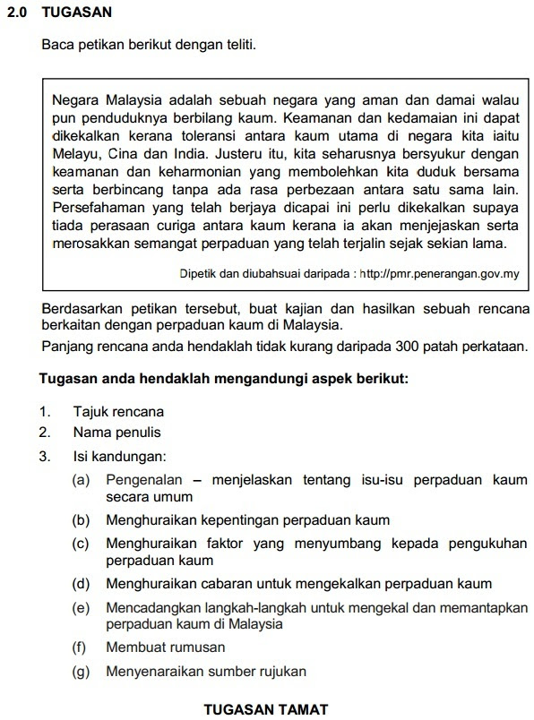 Contoh Soalan Objektif Bahasa Melayu Tingkatan 3 