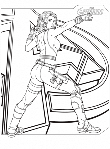 Black widow is a fictional superhero appearing in american comic books published by marvel comics. Avengers Black Widow Coloring Page Free Printable Coloring Pages