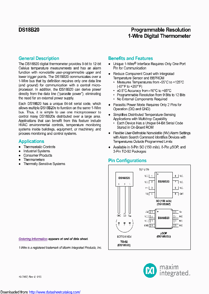 The following figure shows the ds18b20 temperature. Ds18b20u W 8835331 Pdf Datasheet Download Ic On Line