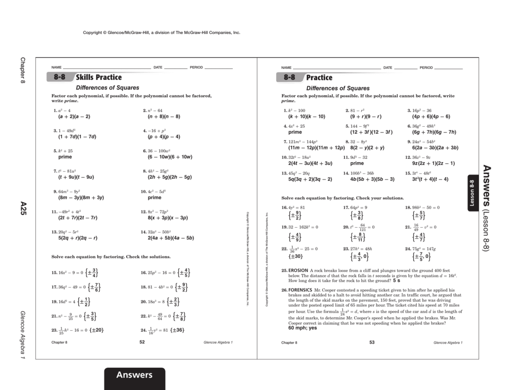 Bestseller: Glencoe Algebra 2 Chapter 9 Answer Key