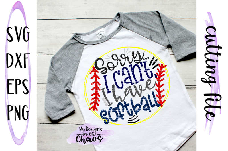 Download Free Sorry I can't I have Softball SVG | Silhouette ...