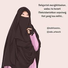 50 Gambar Kartun Muslimah Bercadar Cantik Berkacamata 