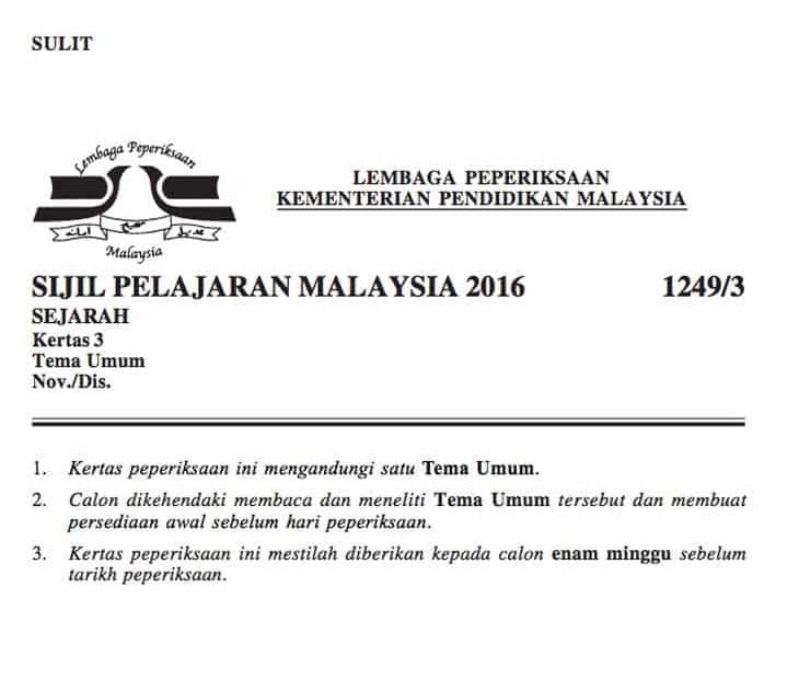 Contoh Contoh Soalan Sejarah Kertas 3 - Lauras Stekkie