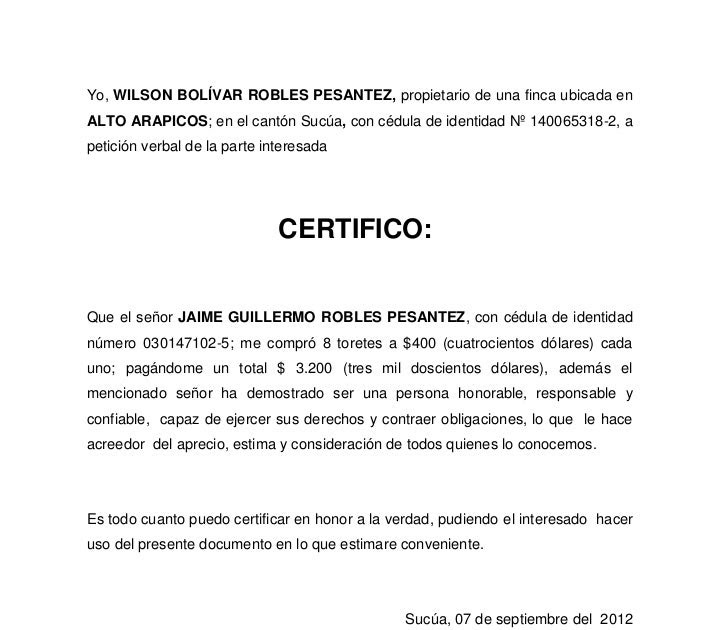 Certificado De Honorabilidad Documento - Recipes Pad g