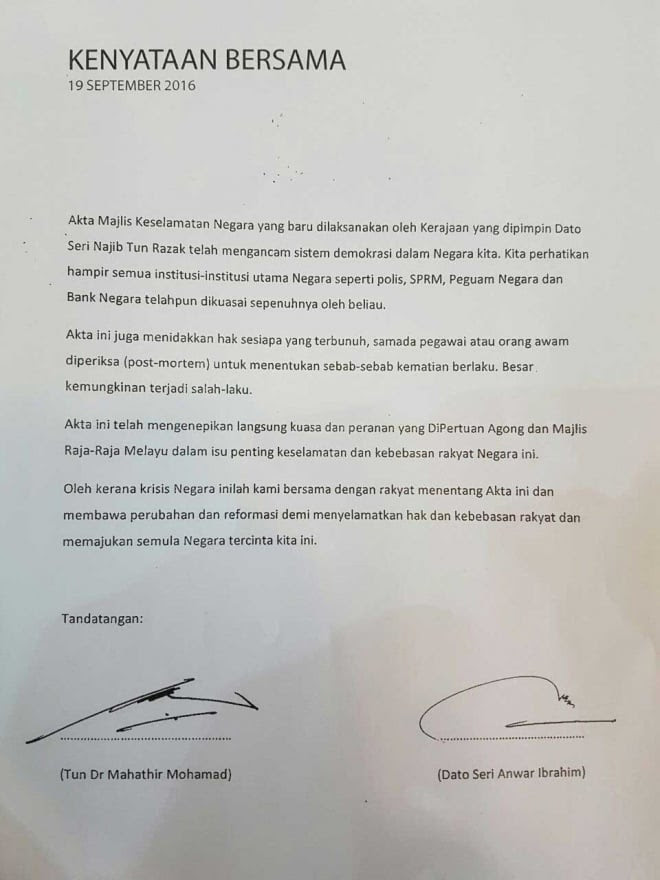 Anwar Mahathir Joint Statement Against Nsc Din Merican The Malaysian Dj Blogger