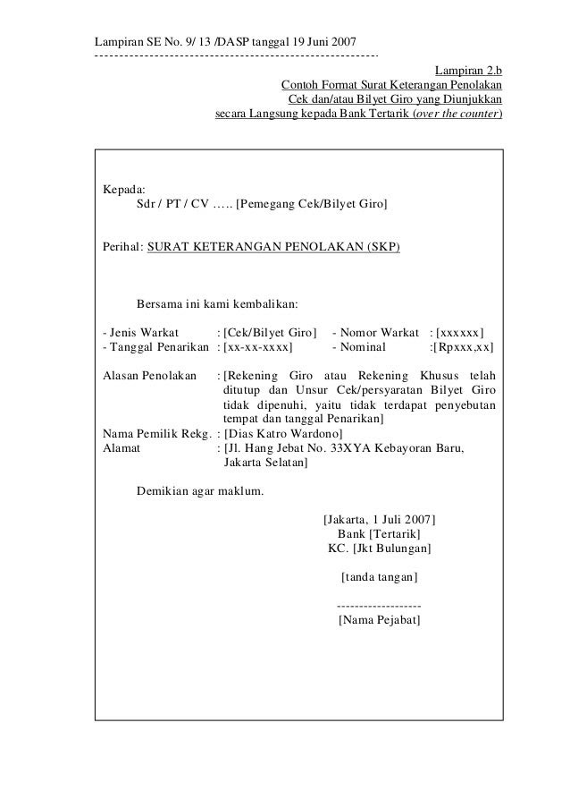 Contoh Surat Pernyataan Hutang Pemegang Saham - Contoh Stop