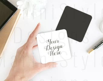 Download Square Magnet Mockup, rounded edges, rounded corners ...