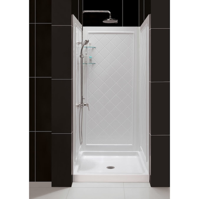 Free standing shower stall,home depot shower stalls,menards shower stalls. Dreamline Qwall 5 White 2 Piece 32 In X 32 In X 77 In Alcove Shower Kit In The Alcove Shower Kits Department At Lowes Com