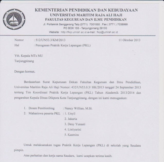 Surat Permohonan Observasi Sekolah Catet d