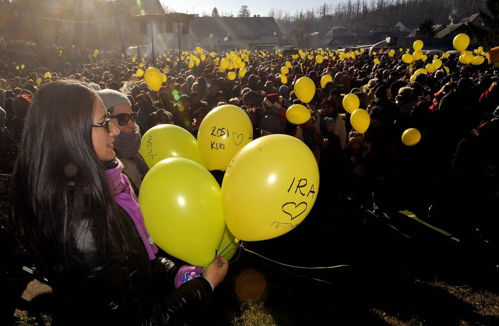 Fuzine Croatia wishes for New Year 2016 on NY Eve Photo: Nel Pavlekovic/Pixsell 