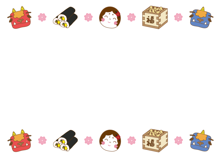 子供向けぬりえ ぜいたく鬼 イラスト 無料 フレーム