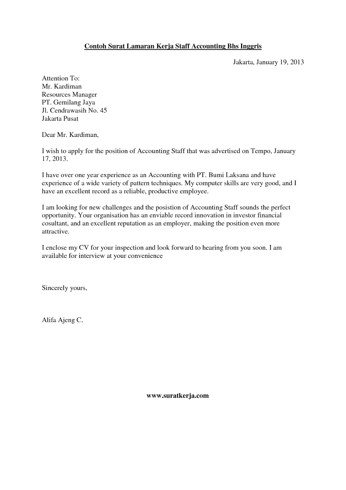 Contoh Surat Contoh Offer Letter Kerja Bahasa Melayu