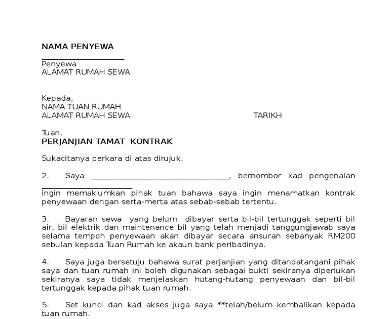 Surat Rasmi Notis Keluar Rumah - Surat HH