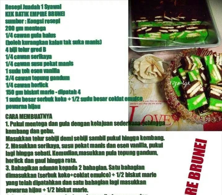 Resepi Kek Batik Kukus Empire - 17 Agustus 2019